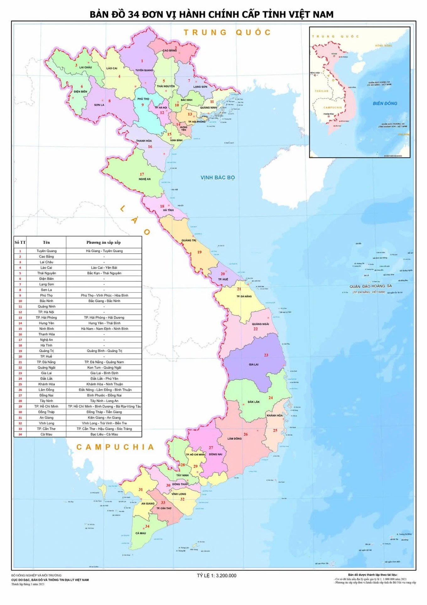 Bản đồ 34 tỉnh thành sau sáp nhập