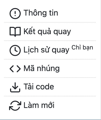 Click chuột phải --> Lịch sử quay