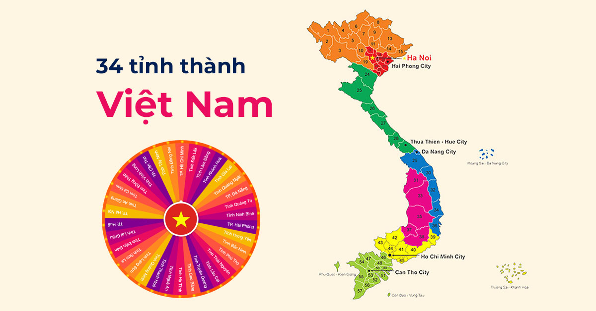 Vòng quay may mắn 34 tỉnh thành sau sáp nhập